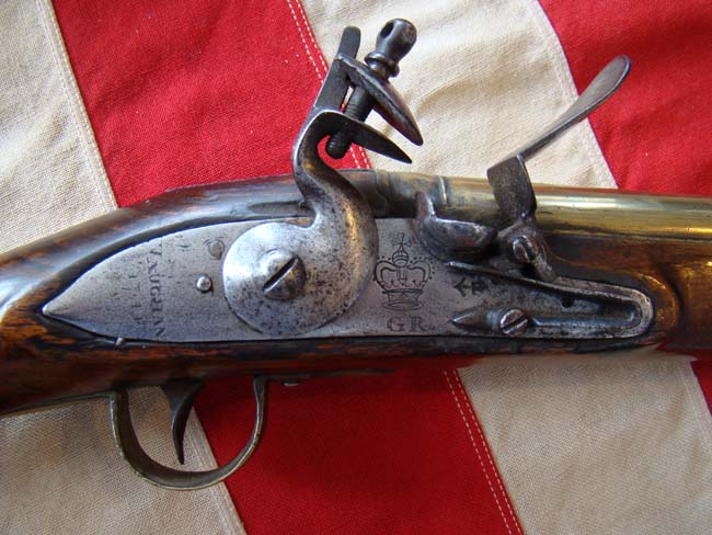 A rare Sea Service Pattern Flintlock Brass Barreled Blunderbuss by John Vaughan of London and dated 1741 — image 6